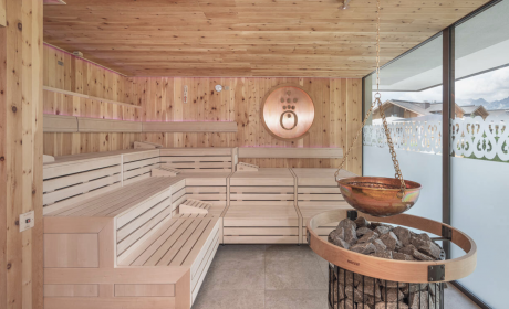 Zirbensauna mit Aussicht im Hotel die HOCHKÖNIGIN