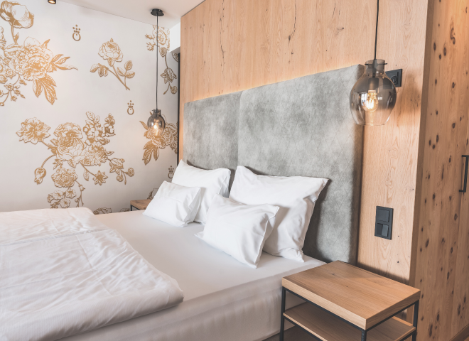 Suite with Swiss stone pine door at Hotel die HOCHKÖNIGIN