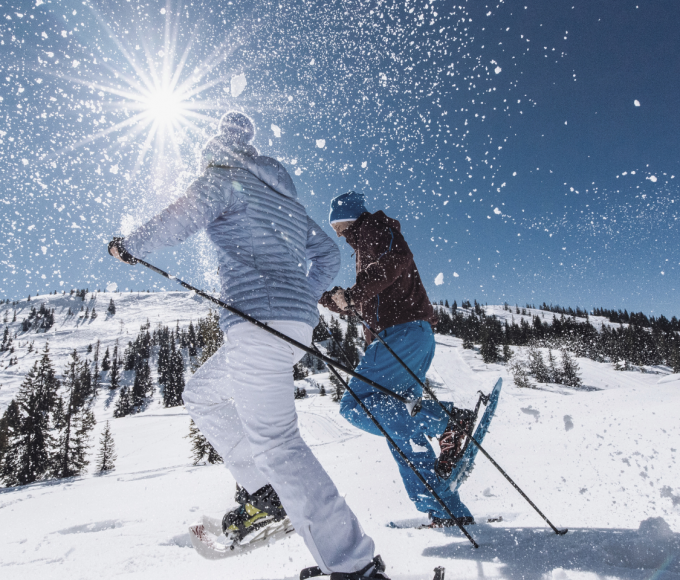 Schneebedeckte Tannennadeln mit glitzernden Eiskristallen – natürliche Winterstimmung rund um die HOCHKÖNIGIN in Maria Alm.