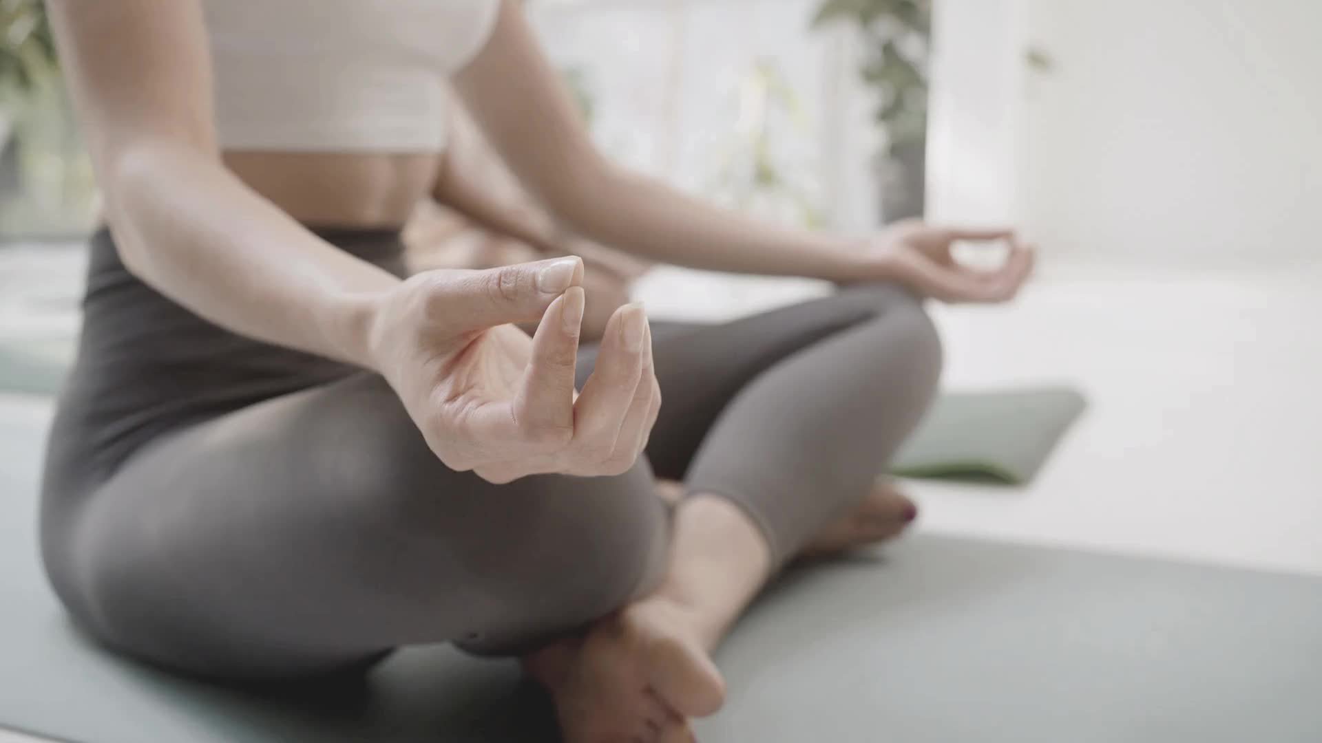 Woman during a sitting yoga and meditation session