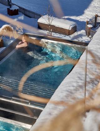 Außen Whirlpool im Winter