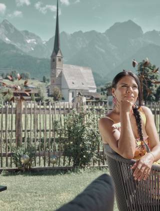 Terrasse Sommer die HOCHKÖNIGIN Maria Alm Wellness