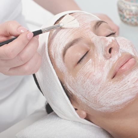 Woman during a facial treatment