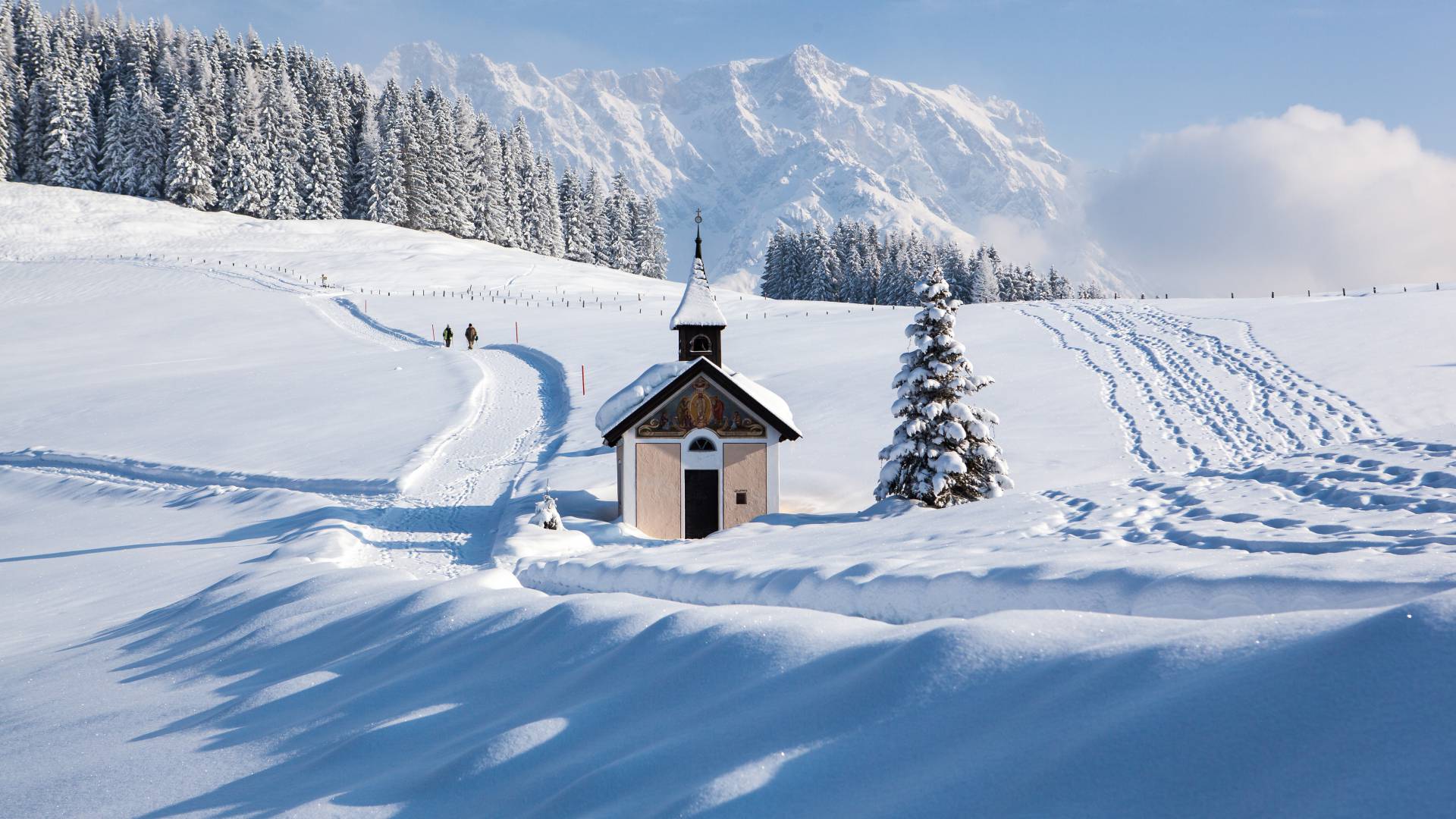 Jufen Kapelle in Winterlandschaft Österreich