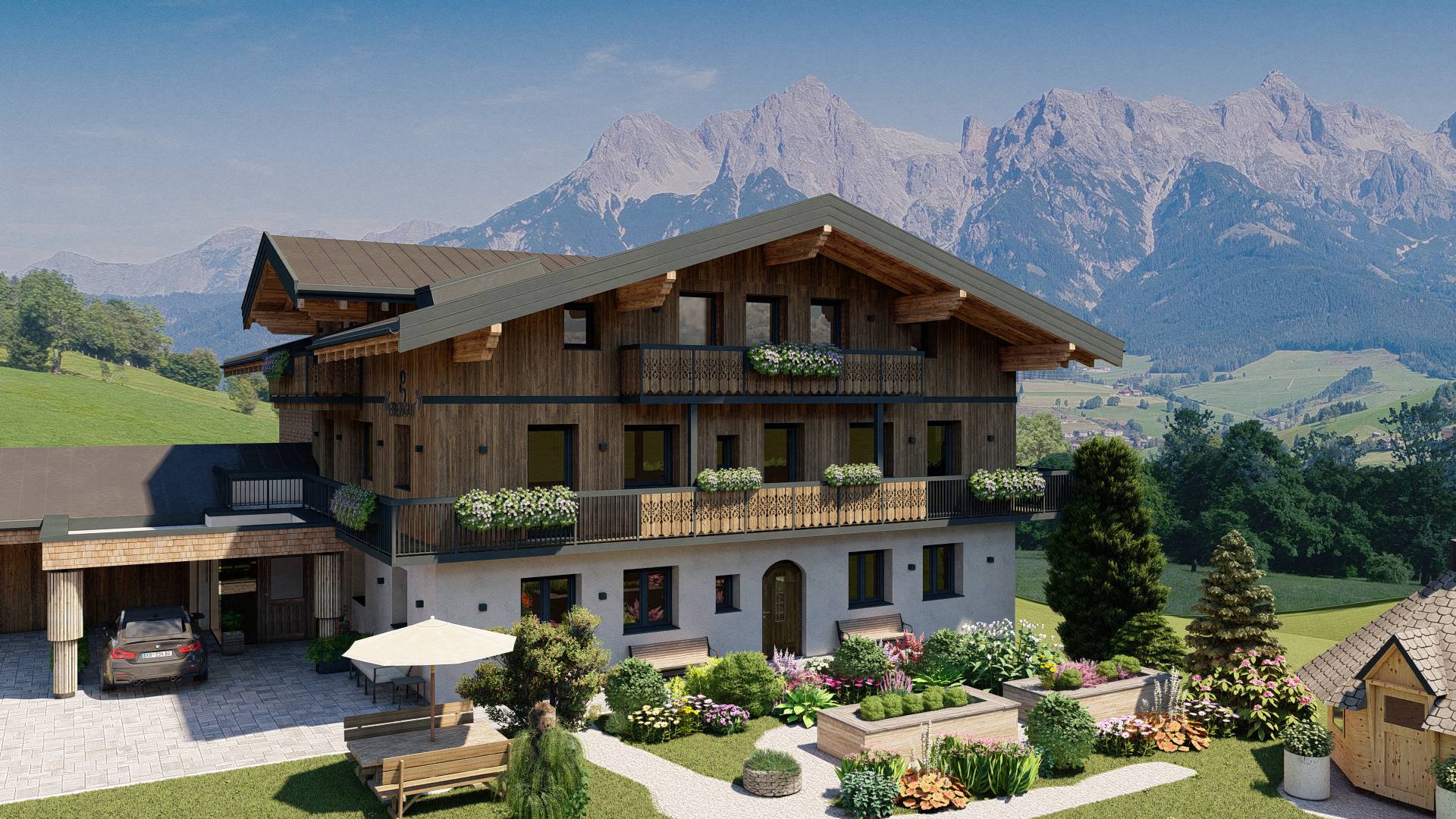 Ansicht Süd Biohof Maria Alm