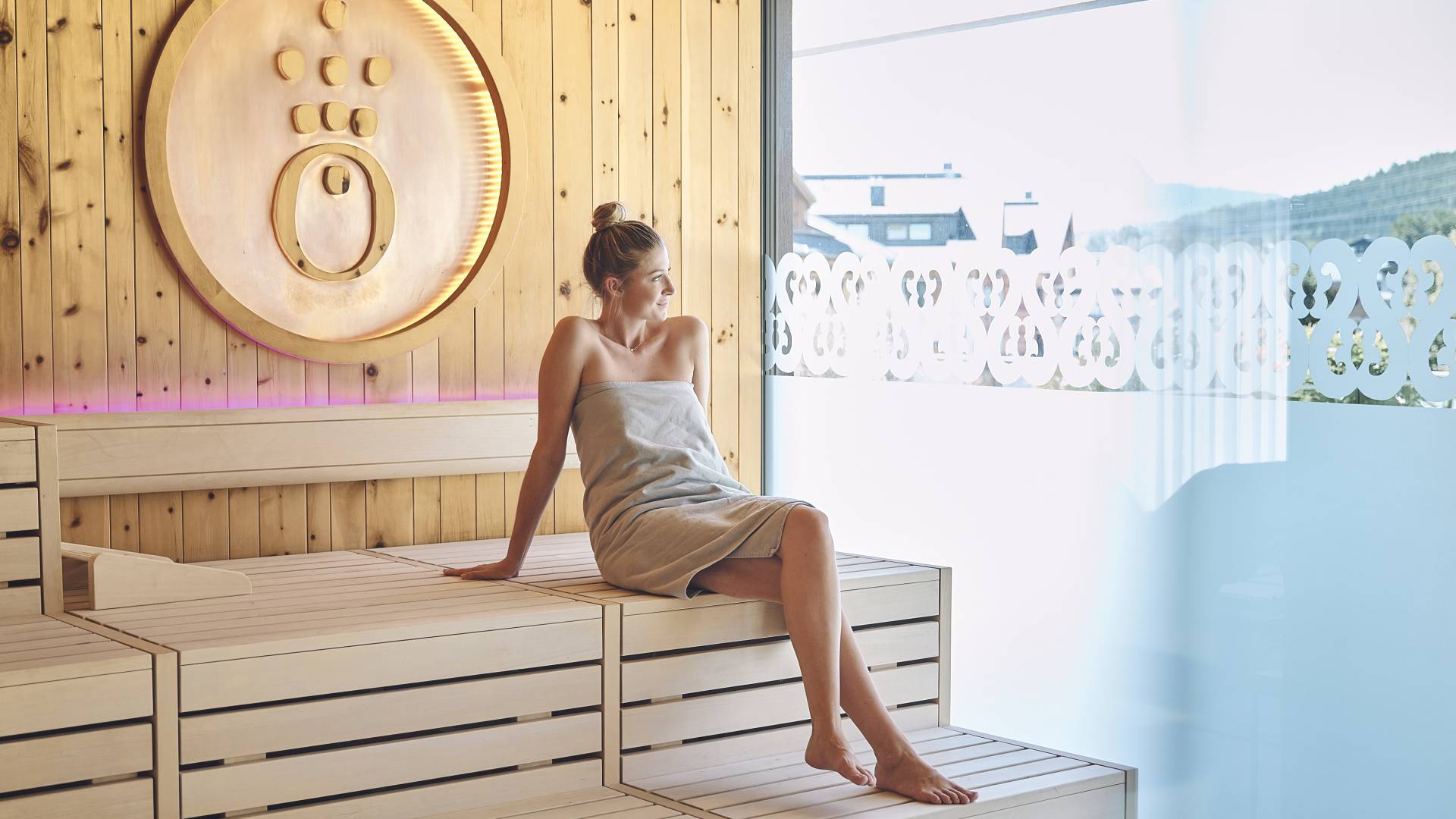 Sauna die HOCHKÖNIGIN Maria Alm Wellnesshotel 4 Sterne superior Hotel Hochkönig