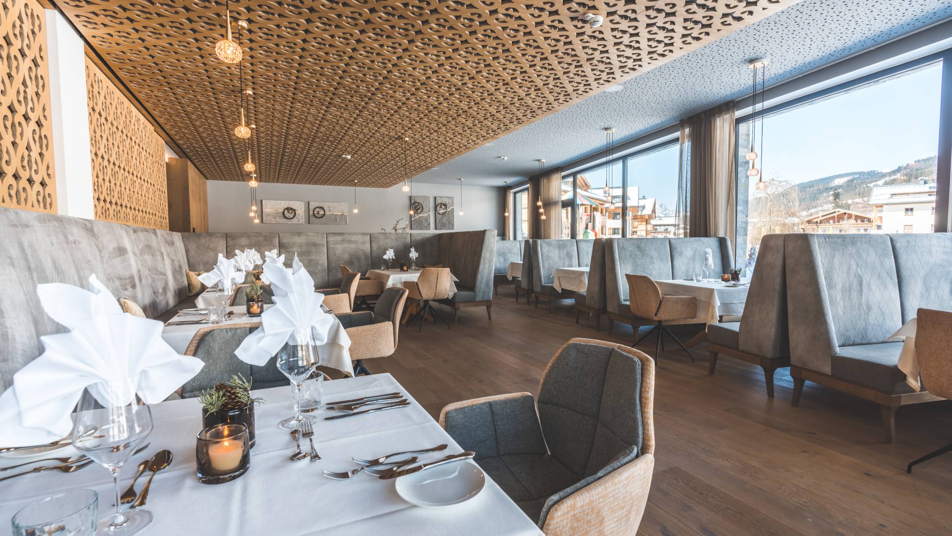 Restaurant in the HOCHKÖNIGIN in the luxury Hideaway Maria Alm Hochkönig Wellnesshotel